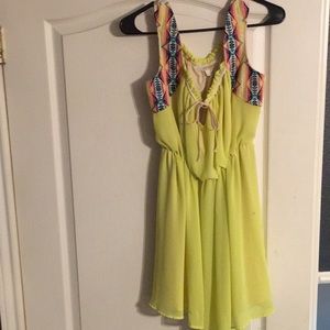 Gianni Bini Neon Yellow Spring Dress